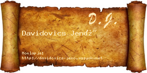 Davidovics Jenő névjegykártya