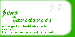 jeno davidovics business card