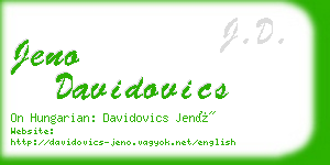 jeno davidovics business card